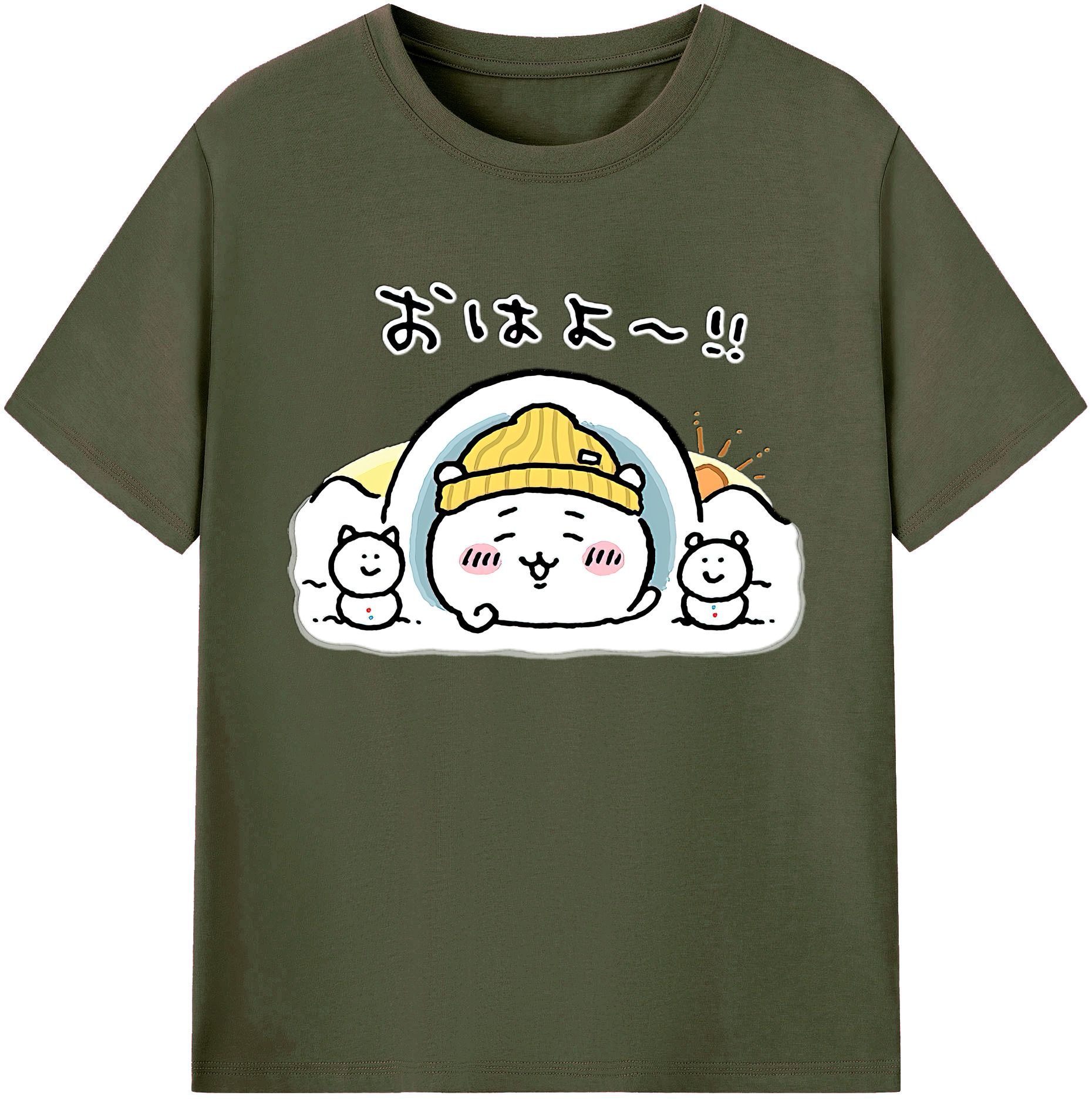 （画像用） ちいかわ ちいかわ Chii-kawa chiikawa 綿100％ メンズ半袖Tシャツ｜肌触りやわらか＆通気性